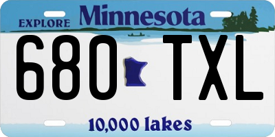 MN license plate 680TXL