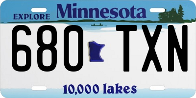 MN license plate 680TXN