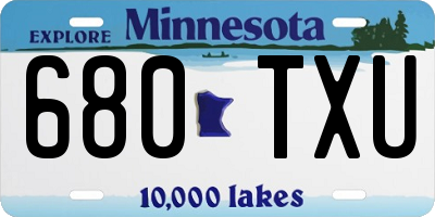 MN license plate 680TXU