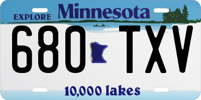 MN license plate 680TXV