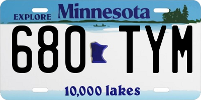 MN license plate 680TYM