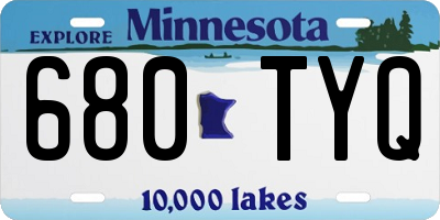 MN license plate 680TYQ