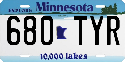 MN license plate 680TYR