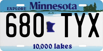MN license plate 680TYX