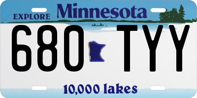 MN license plate 680TYY