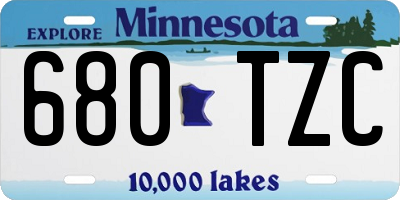 MN license plate 680TZC