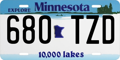 MN license plate 680TZD