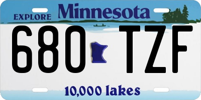 MN license plate 680TZF