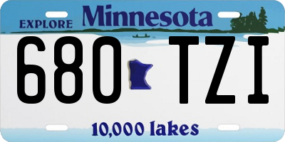 MN license plate 680TZI