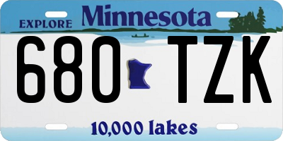 MN license plate 680TZK