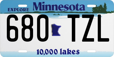 MN license plate 680TZL