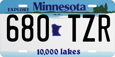 MN license plate 680TZR