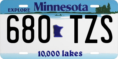 MN license plate 680TZS