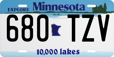 MN license plate 680TZV