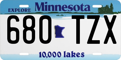 MN license plate 680TZX