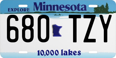 MN license plate 680TZY