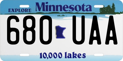 MN license plate 680UAA
