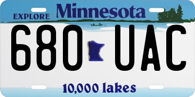 MN license plate 680UAC