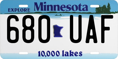 MN license plate 680UAF