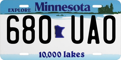 MN license plate 680UAO