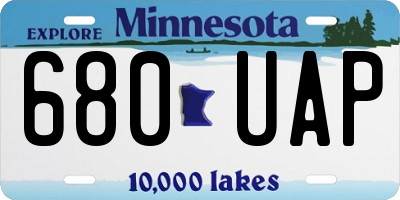 MN license plate 680UAP