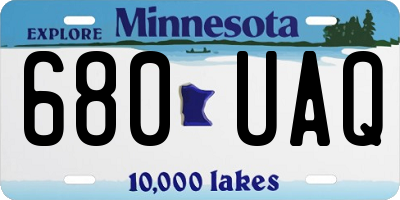 MN license plate 680UAQ
