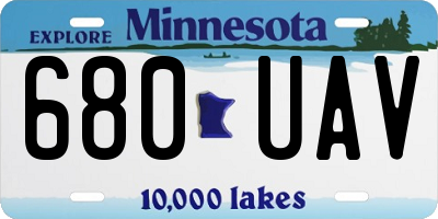 MN license plate 680UAV