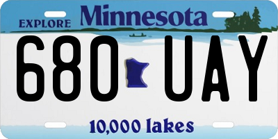 MN license plate 680UAY