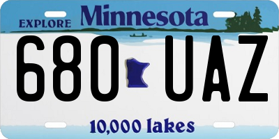 MN license plate 680UAZ