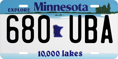 MN license plate 680UBA