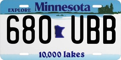 MN license plate 680UBB