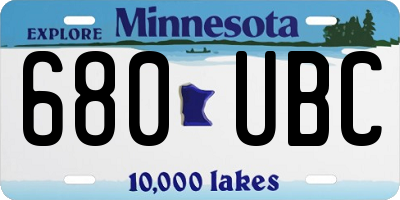 MN license plate 680UBC