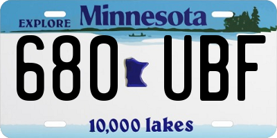 MN license plate 680UBF