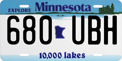 MN license plate 680UBH
