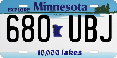 MN license plate 680UBJ