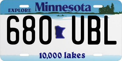 MN license plate 680UBL