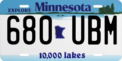 MN license plate 680UBM