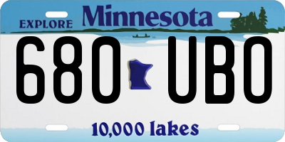MN license plate 680UBO