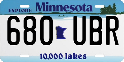 MN license plate 680UBR