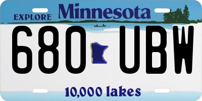 MN license plate 680UBW