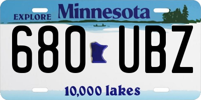 MN license plate 680UBZ