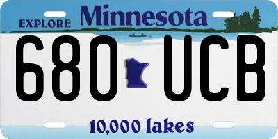 MN license plate 680UCB