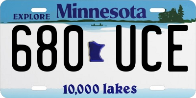 MN license plate 680UCE