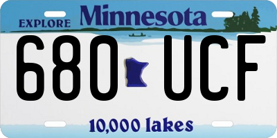 MN license plate 680UCF