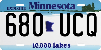 MN license plate 680UCQ