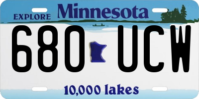 MN license plate 680UCW