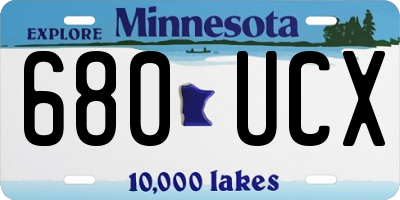 MN license plate 680UCX