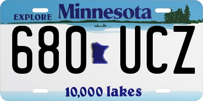 MN license plate 680UCZ