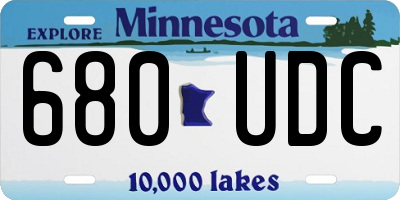 MN license plate 680UDC