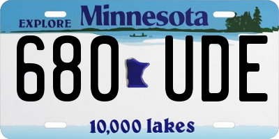 MN license plate 680UDE